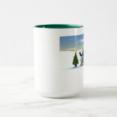 Schattigee Cartoon pinguïn paar met boom Mok (Midden)