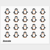 Schattigee Cartoon Pinguïn Ronde Glanzende Sticker (Vel)