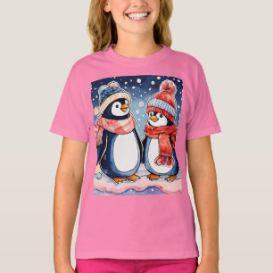 Schattigee cartoon pinguïn T-shirt voor meisjes