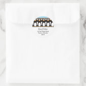 Schattigee Cartoon Pinguïns Leuke Adresetiketten Ronde Sticker (Tas)