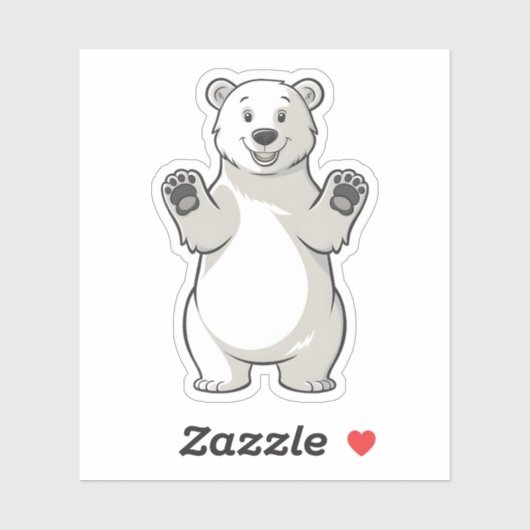 Schattigee Cartoon Polar Beer Arctic Animal Design Sticker (Vel)