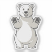 Schattigee Cartoon Polar Beer Arctic Animal Design Sticker (Voorkant)