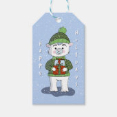 Schattigee Cartoon Polar Beer Blue Holiday Gift La Cadeaulabel (Voorkant)