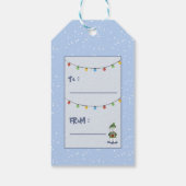 Schattigee Cartoon Polar Beer Blue Holiday Gift La Cadeaulabel (Achterkant)