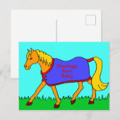 Schattigee Cartoon Pony dragen Tapijt Briefkaart (Voorkant / Achterkant)