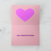 Schattigee Cartoon Pony met Pink Hearts Verjaardag Kaart (Binnen)