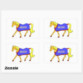 Schattigee Cartoon Pony Naam Rechthoekige Sticker (Vel)