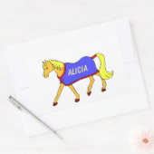 Schattigee Cartoon Pony Naam Rechthoekige Sticker (Envelop)