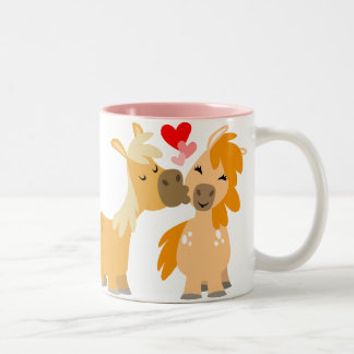 Schattigee Cartoon pony's in liefde mok