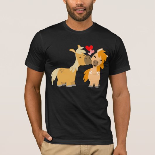 Schattigee Cartoon pony's in liefde T-shirt (Voorkant)