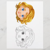 Schattigee Cartoon pop hoofd kleurplaat Flyer (Voorkant)