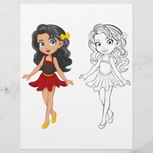 Schattigee Cartoon pop kleurplaat Flyer