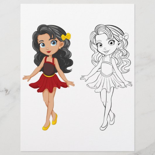 Schattigee Cartoon pop kleurplaat Flyer (Voorkant)