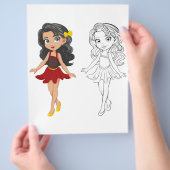 Schattigee Cartoon pop kleurplaat Flyer (Hand)