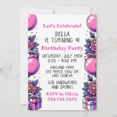 Schattigee Cartoon Possum Verjaardagsfeestje voor  Kaart (Achterkant)