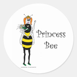 Schattigee cartoon Princess Bee Ronde Sticker