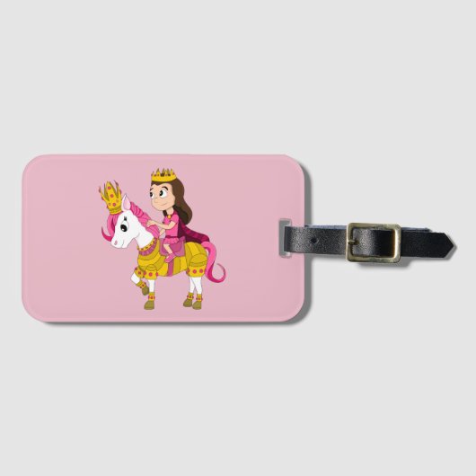 Schattigee cartoon prinses bagagelabel (Voorkant (horizontaal))