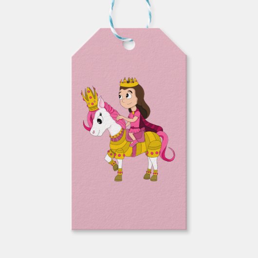 Schattigee cartoon prinses cadeaulabel (Voorkant)