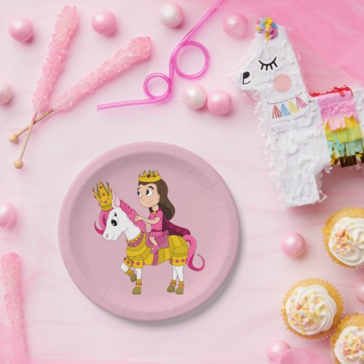 Schattigee cartoon prinses papieren bordje (Feest)