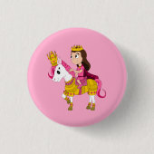 Schattigee cartoon prinses ronde button 3,2 cm (Voorkant)