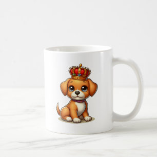 Schattigee Cartoon pup met een kroon! Koffiemok