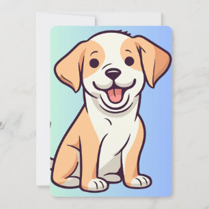 Schattigee Cartoon puppy met een vrolijke lach Kaart