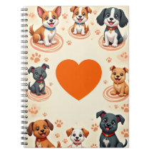 Schattigee Cartoon Puppy Notitieboek Lovely Dogs-J