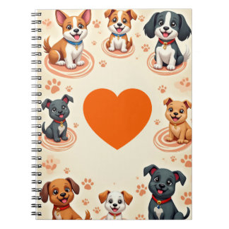 Schattigee Cartoon Puppy Notitieboek Lovely Dogs-J
