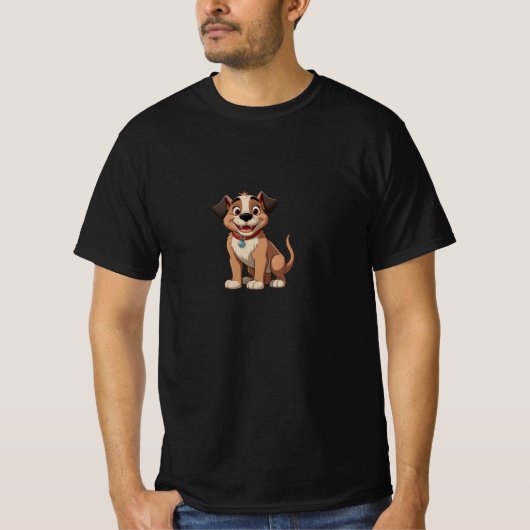 Schattigee Cartoon Puppy T-shirt (Voorkant)