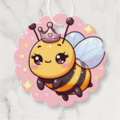 Schattigee Cartoon Queen Bee Bedankjes Labels (Voorkant)