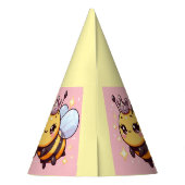 Schattigee Cartoon Queen Bee Feesthoedjes (Achterkant)