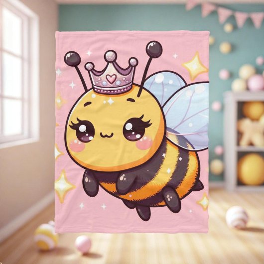 Schattigee Cartoon Queen Bee Fleece Deken