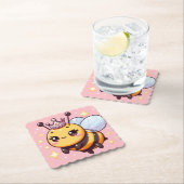 Schattigee Cartoon Queen Bee Kartonnen Onderzetters (Insitu)