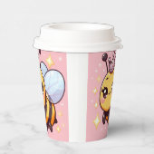 Schattigee Cartoon Queen Bee Papieren Bekers (Rechts)