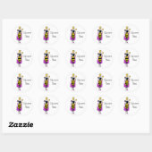 Schattigee cartoon Queen Bee Ronde Sticker (Vel)