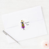 Schattigee cartoon Queen Bee Ronde Sticker (Envelop)