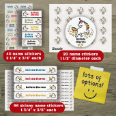 Schattigee Cartoon Rainbow Unicorn Dancing School  Labels