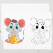 Schattigee Cartoon rat kleurplaat (Voorkant / Achterkant)