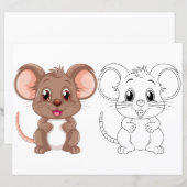 Schattigee cartoon rat kleurplaat (Voorkant / Achterkant)