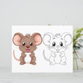 Schattigee cartoon rat kleurplaat (Staand voorkant)