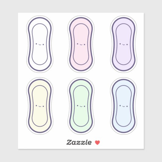Schattigee Cartoon Regenboog Panty Liners Eerste P Sticker (Vel)