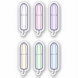 Schattigee Cartoon regenboog tampons set eerste pe Sticker