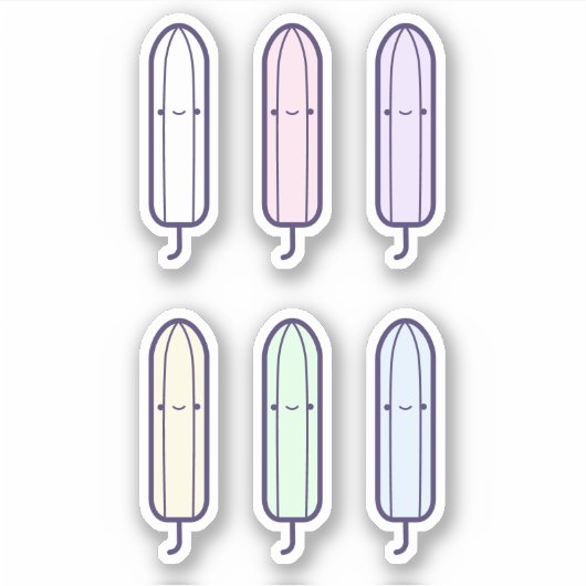 Schattigee Cartoon regenboog tampons set eerste pe Sticker (Voorkant)