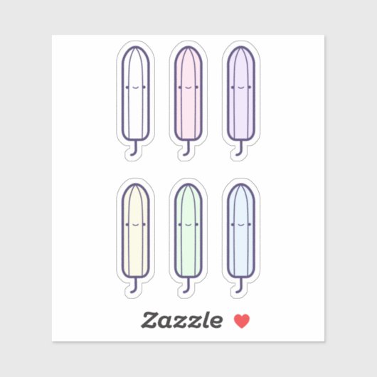 Schattigee Cartoon regenboog tampons set eerste pe Sticker (Vel)