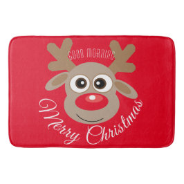 Schattigee Cartoon rendieren kerst rood script Badmat