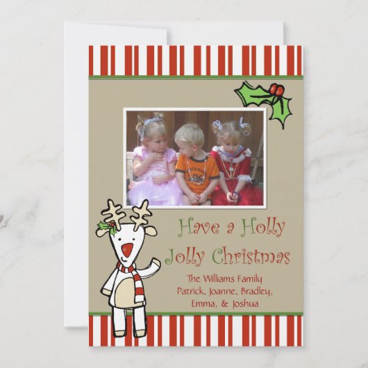 Schattigee Cartoon rendieren kerstkaart (Voorkant)