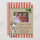 Schattigee Cartoon rendieren kerstkaart (Voorkant / Achterkant)