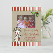 Schattigee Cartoon rendieren kerstkaart (Staand voorkant)