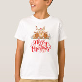 Schattigee Cartoon rendierfamilie "Vrolijk kerstfe T-shirt (Voorkant)