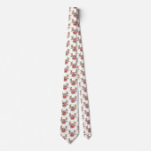 Schattigee Cartoon rendierpatroon Kerstplezier Wit Stropdas (Voorkant)